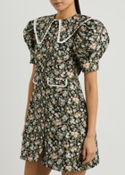 Sister Jane Graces Floral-jacquard Mini Dress Green