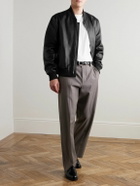 Mr P. - Full-Grain Leather Bomber Jacket - Black
