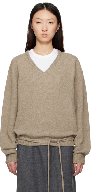 Photo: LE17SEPTEMBRE Taupe Alpaca V-Neck Sweater