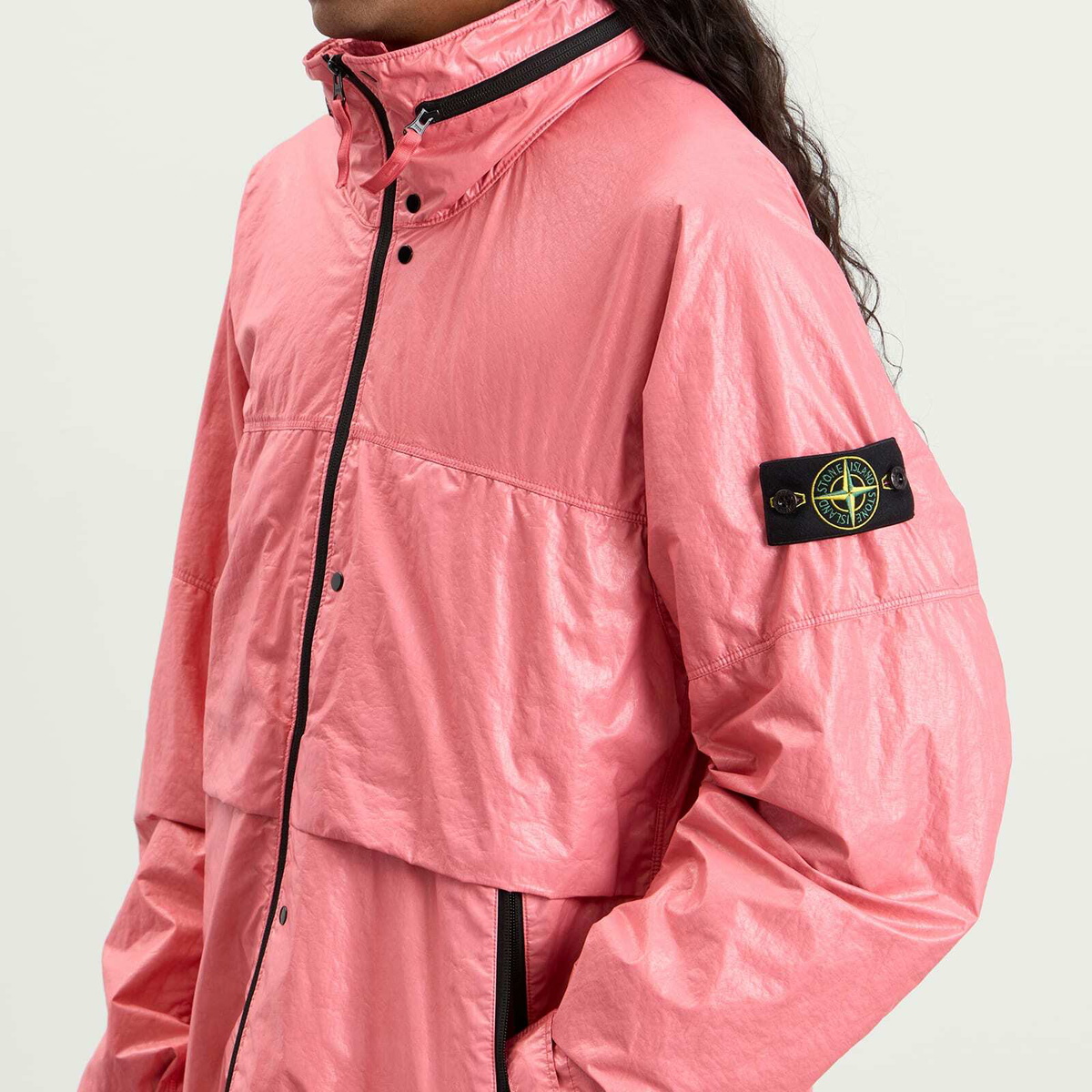 Stone Island Men's Light Nylon 3L-TC Hooded Jacket in Geranium