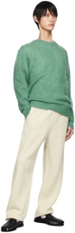 AURALEE Green Brushed Sweater
