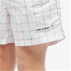 Casablanca Men's Tennis Check Swim Short in White/Green/Red