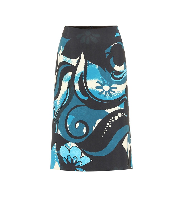 Photo: Dries Van Noten - Printed scuba pencil skirt