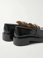 Bottega Veneta - Horsebit Glossed-Leather Loafers - Black