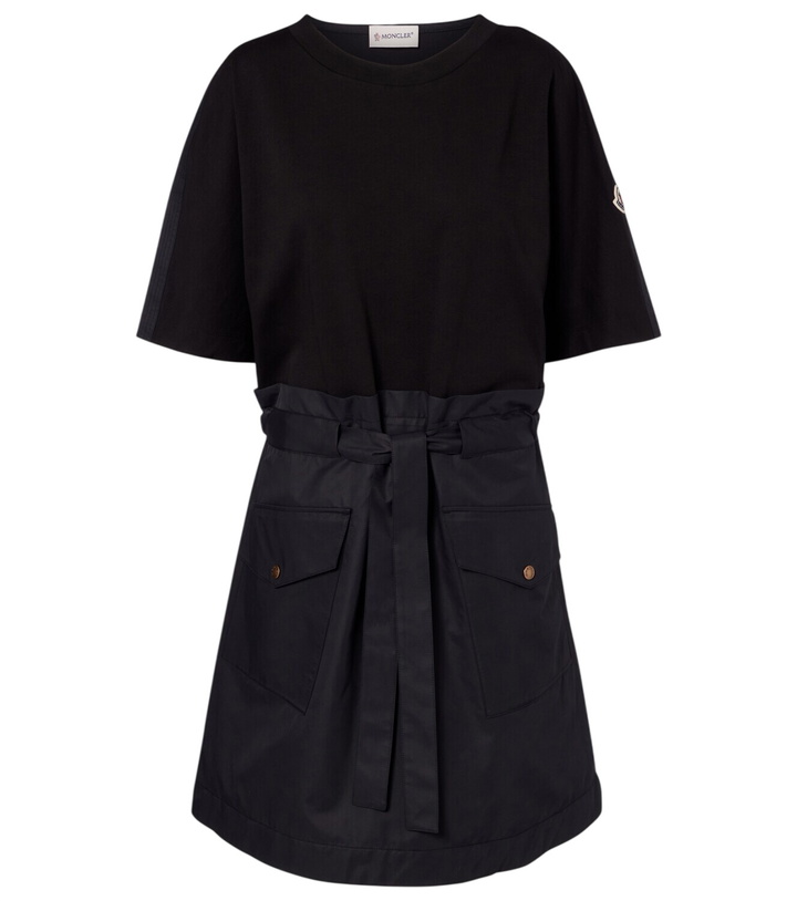 Photo: Moncler Belted cotton-blend jersey minidress