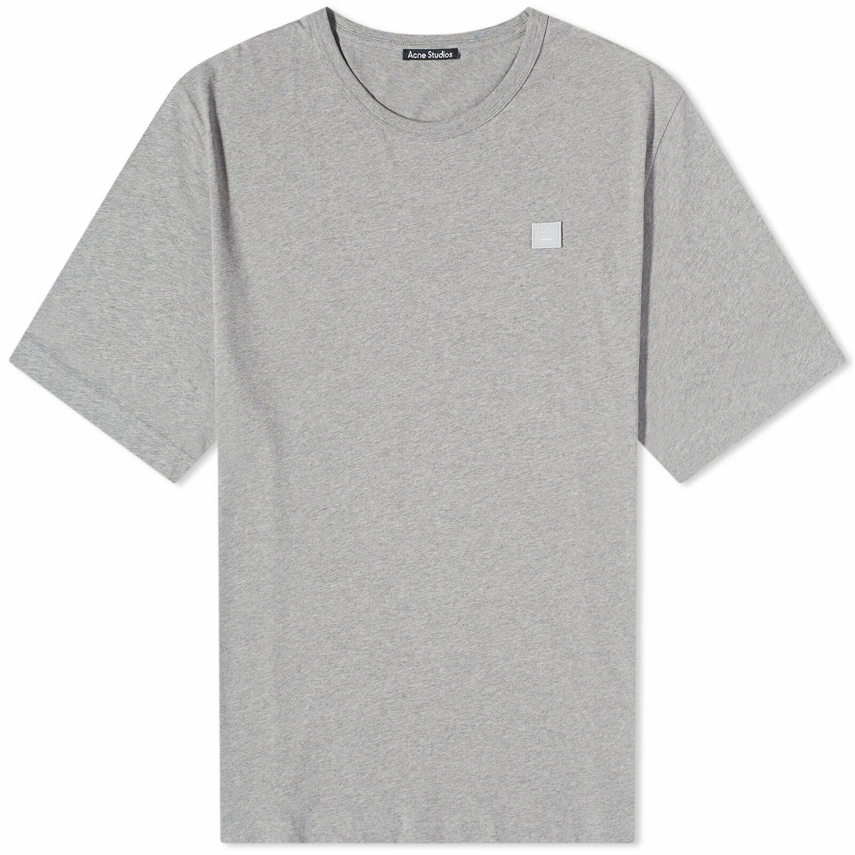 Acne Studios Exford Face T-Shirt in Light Grey Melange Acne Studios