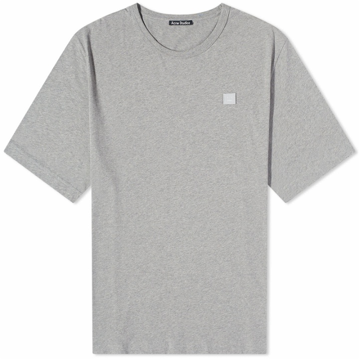 Photo: Acne Studios Exford Face T-Shirt in Light Grey Melange