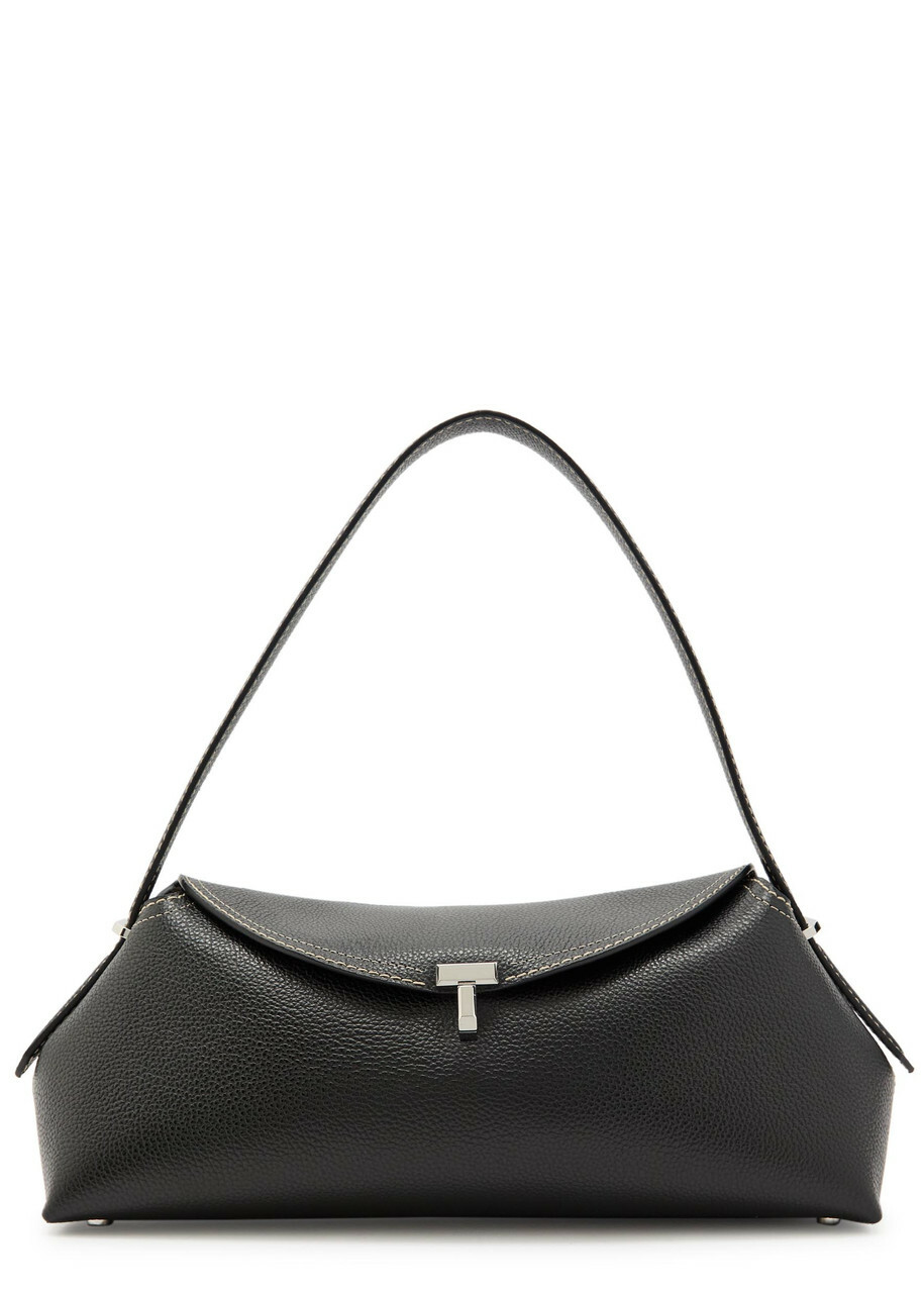 Toteme T-lock Grained Leather Shoulder bag - Black - One Size