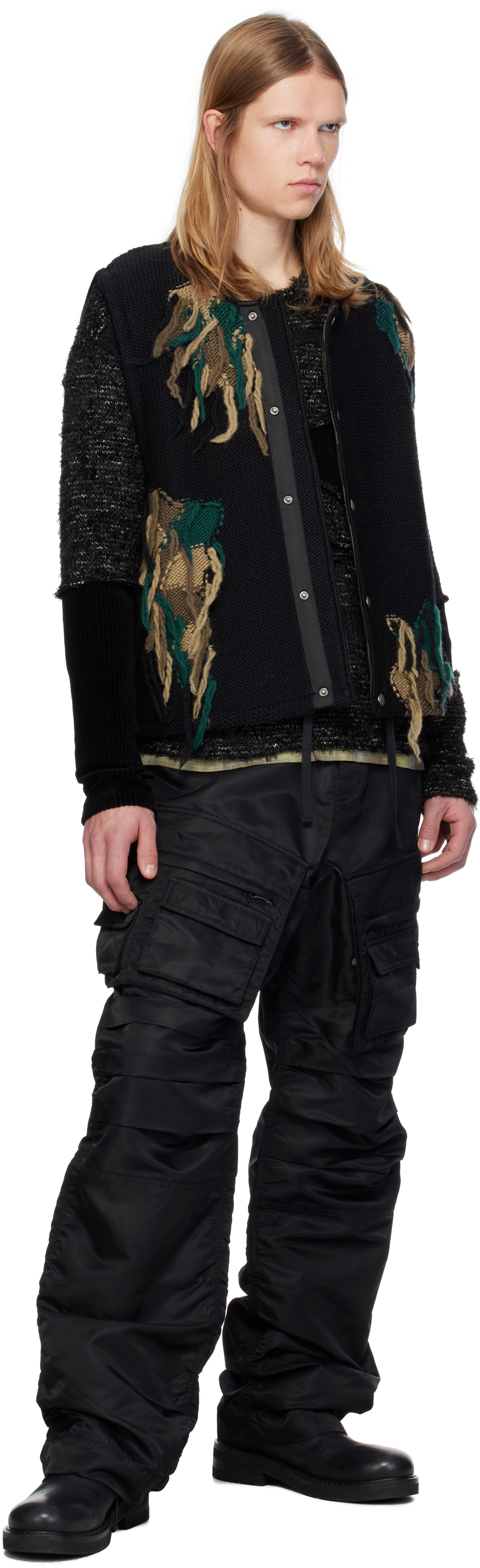Andersson Bell Black Camouflage Knit Reversible Vest