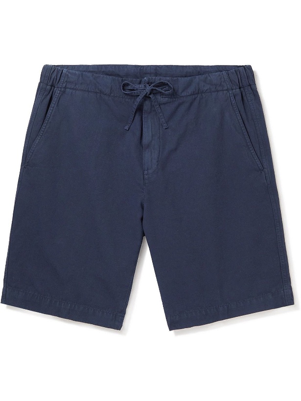 Photo: Loro Piana - Straight-Leg Cotton and Linen-Blend Drawstring Bermuda Shorts - Blue