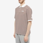 Manors Golf Men's G.O.A.T Pique Polo Shirt in Brown Stripe
