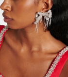Self-Portrait Crystal-embellished silver-plated clip-on earrings
