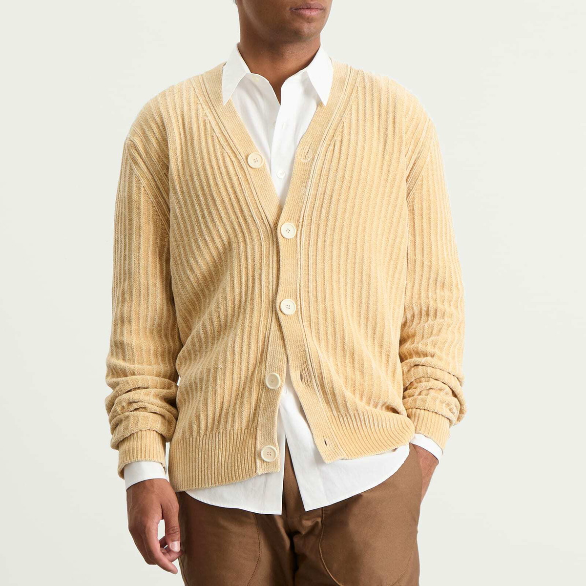 Ranra Men's Geode Cardigan in Putty