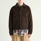 FrizmWORKS Men's Solid Wool Trucker Jacket in Brown