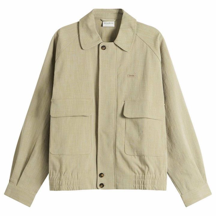 Photo: Drôle de Monsieur Men's Cotton Raglan Jacket in Kaki