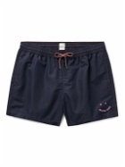 Paul Smith - Happy Slim-Fit Short-Length Logo-Embroidered Recycled Swim Shorts - Blue