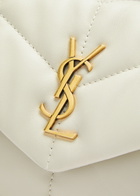 Saint Laurent Puffer Toy Quilted Shoulder Bag, Leather Bag, White - One Size