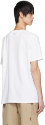 Pop Trading Company White Embroidered T-Shirt