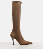 Loewe Comic leather and suede knee-high boots