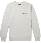 A.P.C. - Michel Logo-Print Mélange Loopback Cotton-Jersey Sweatshirt - Gray