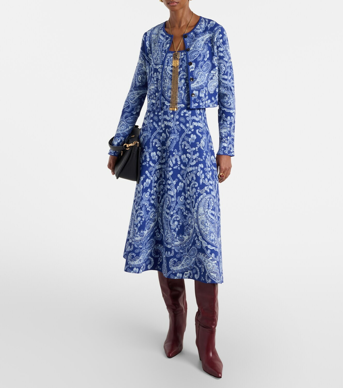 Etro Paisley cropped jacquard cardigan