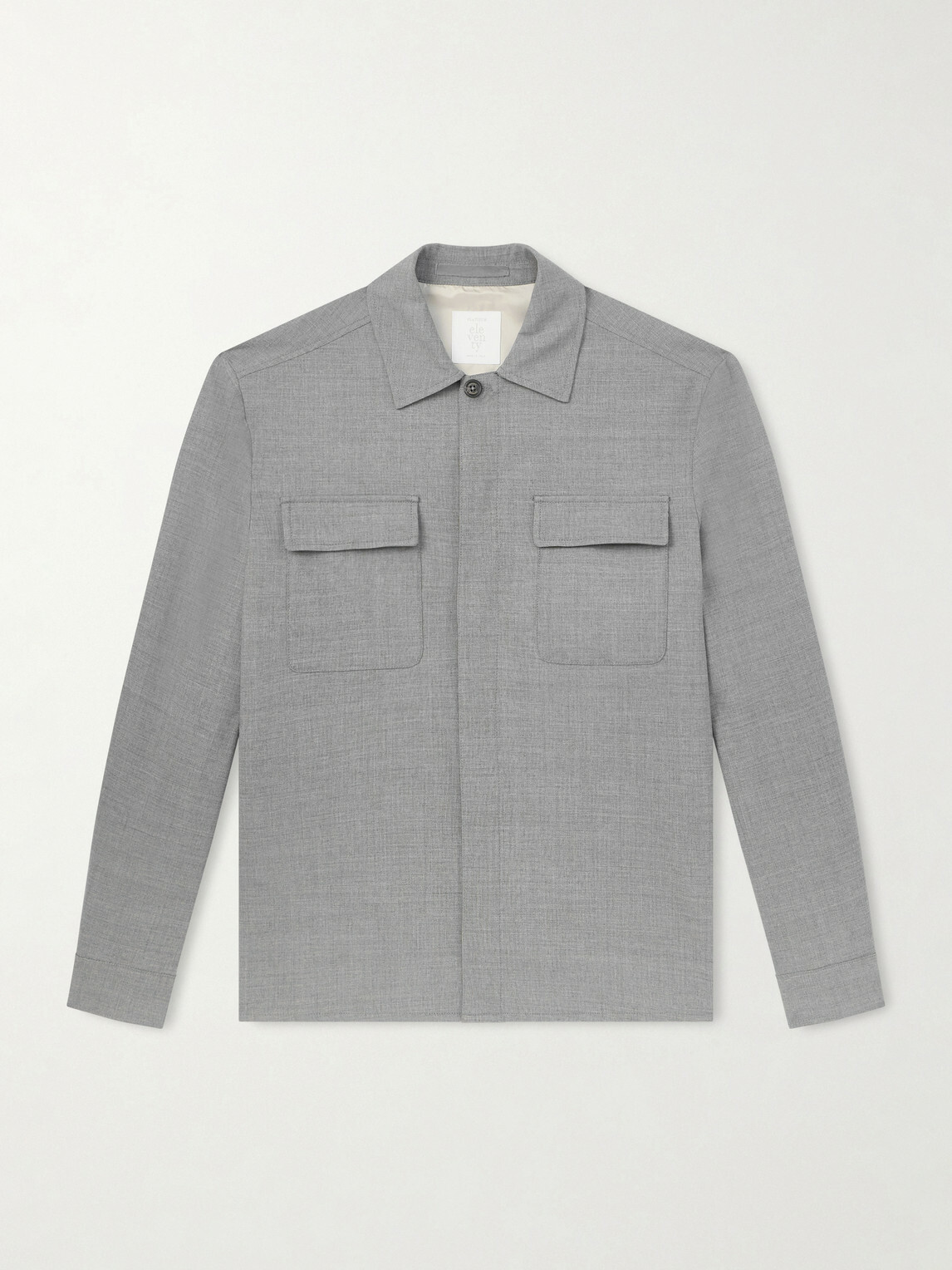 Eleventy - Wool-Blend Flannel Overshirt - Gray