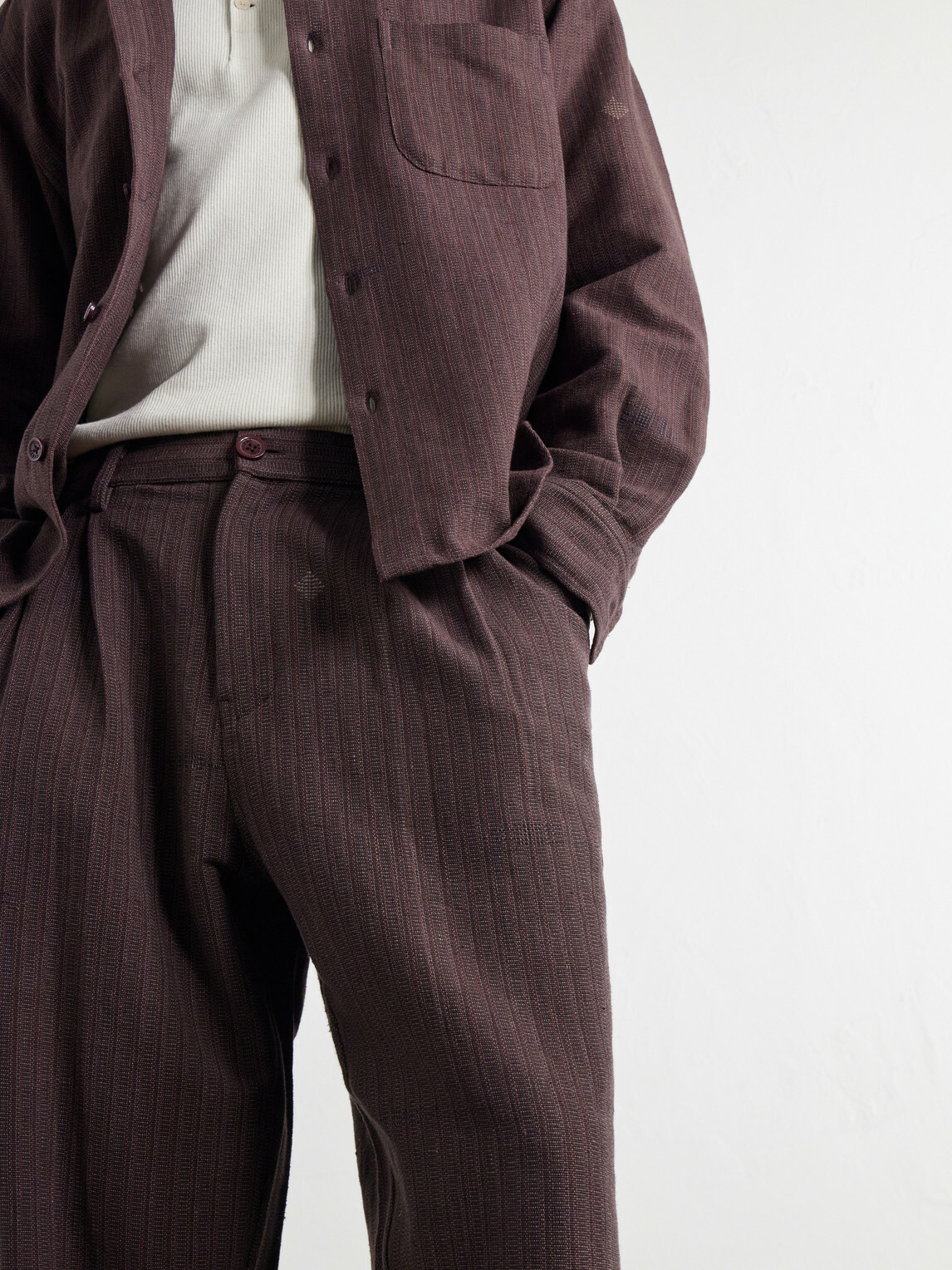 Kardo - Antonio Straight-Leg Pinstriped Cotton Suit Trousers - Brown