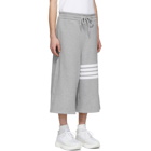 Thom Browne Grey Oversized 4-Bar Sweat Shorts