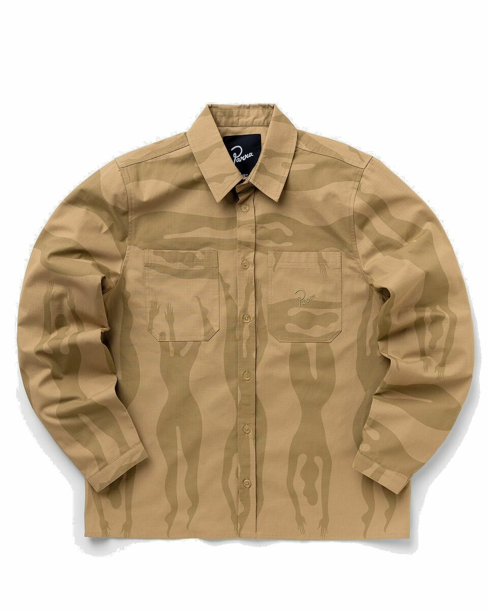 Photo: By Parra Under Polluted Water Shirt Beige - Mens - Longsleeves