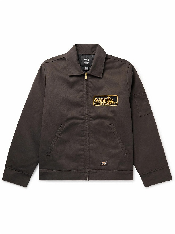 Photo: Local Authority LA - Dickies® Sunset Strip Autoparts Appliquéd Padded Drill Jacket - Brown