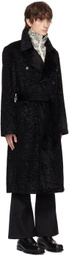 The World Is Your Oyster Black Double-Breasted Coat