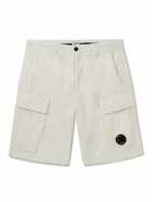 C.P. Company - Straight-Leg Cotton and Linen-Blend Cargo Shorts - White