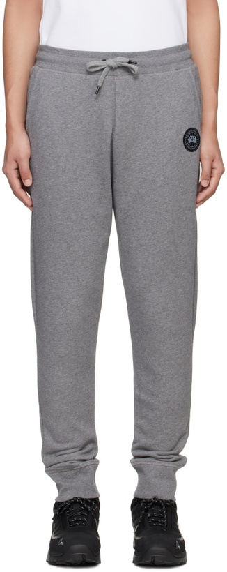 Photo: Canada Goose Gray 'Black Label' Huron Sweatpants