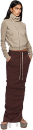 Rick Owens DRKSHDW Burgundy Concordians Pull On Pillar Maxi Skirt
