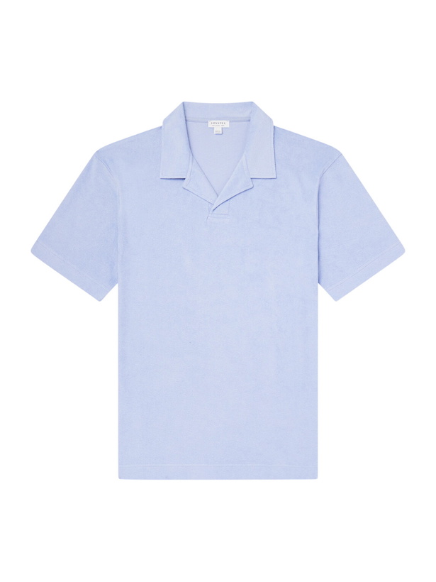 Photo: Sunspel - Sea Island Cotton-Terry Polo Shirt - Blue