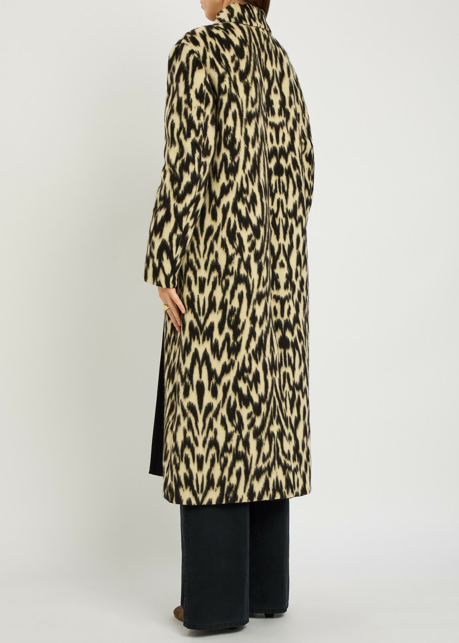 Forte_forte Moiré-jacquard Wool-blend Coat Leopard