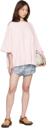 Acne Studios Pink Gathered Logo T-shirt