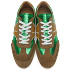 Dries Van Noten Green Leather Metallic Sneakers