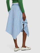 JW ANDERSON - Striped Cotton Asymmetric Midi Skirt