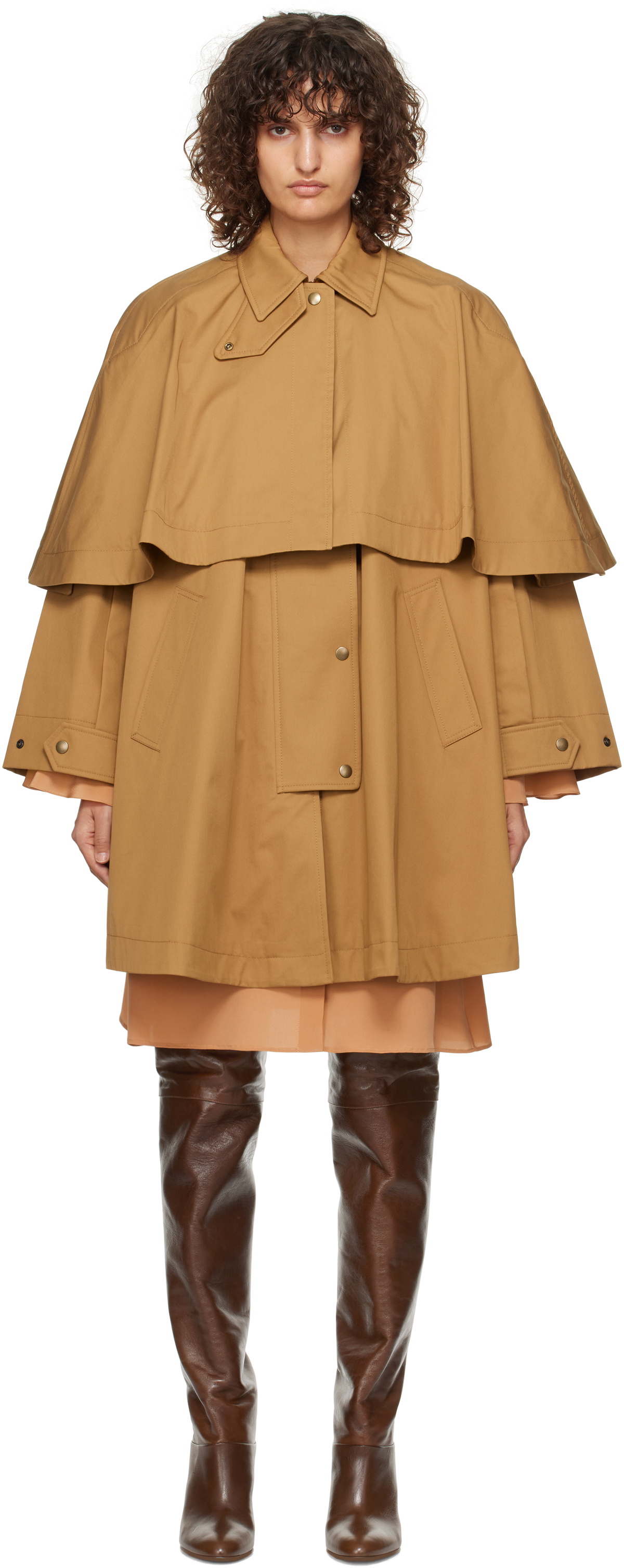 Chloé Tan Capelet Jacket Chloe