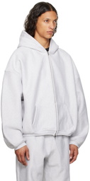 Alexander Wang Gray Oversized Embroidered Logo Hoodie
