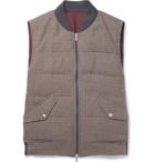 Brunello Cucinelli - Reversible Houndstooth Wool and Cashmere-Blend Quilted Down Gilet - Men - Brown