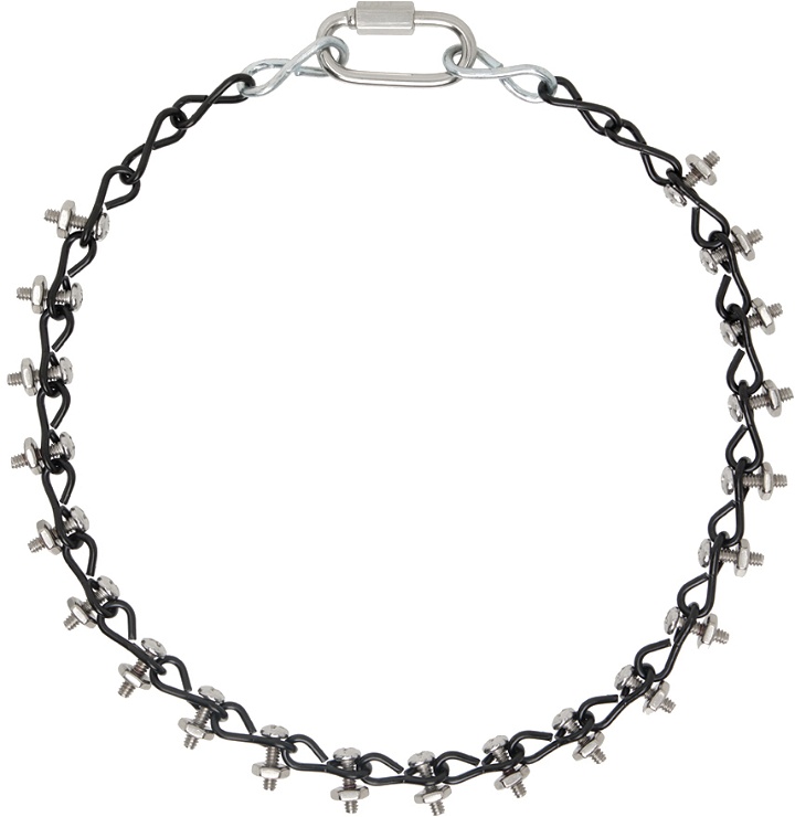 Photo: Apartment 1007 SSENSE Exclusive Silver & Black #14 Necklace
