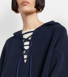 Loro Piana Lace-up cotton hoodie