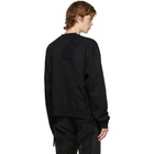 C2H4 Black Distressed Panelled Crewneck Sweatshirt