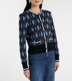Veronica Beard Sylvane argyle wool and cotton cardigan