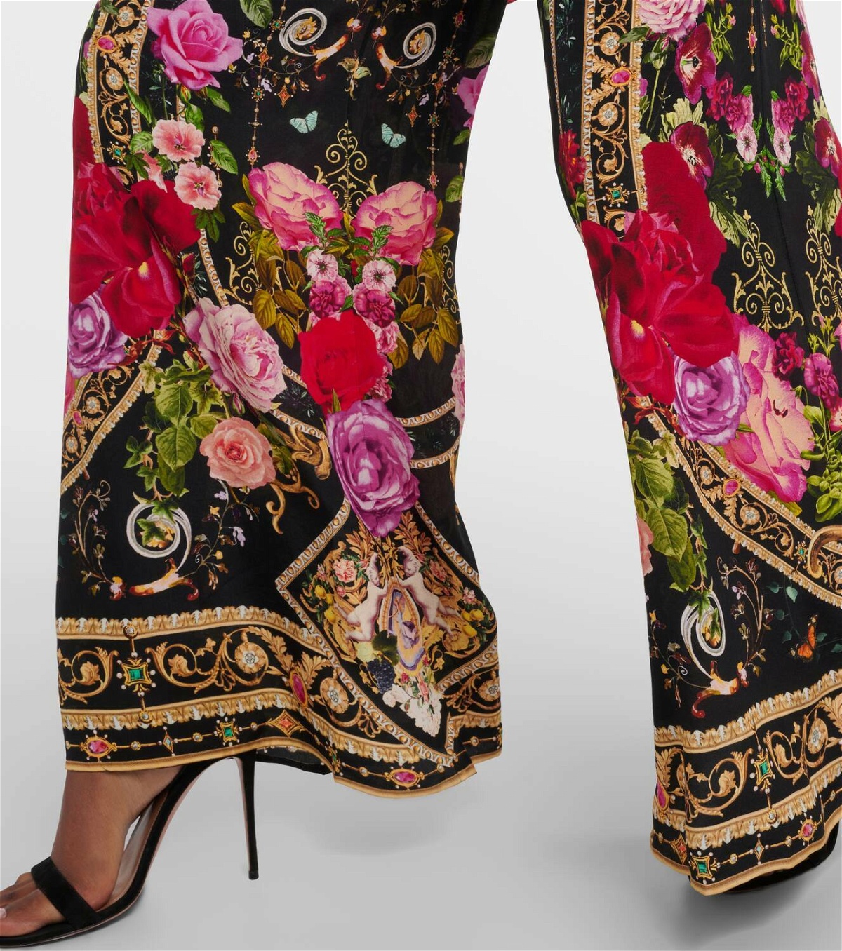 Camilla Printed strapless silk jumpsuit