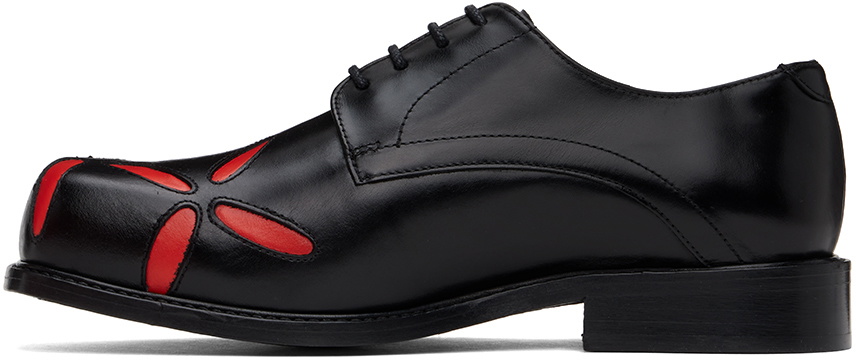 Stefan Cooke Black & Orange Slashed Square Toe Derbys Stefan Cooke
