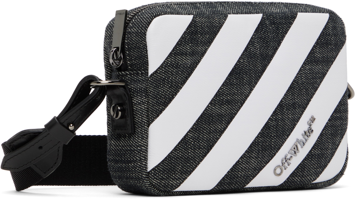 Off-White Black & White Diagonal Quilted Camera Bag