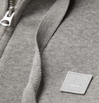 Acne Studios - Logo-Appliquéd Mélange Fleece-Back Cotton-Jersey Zip-Up Hoodie - Gray